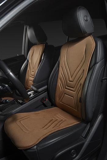 2 199 р.  Накидка на сиденье (1 место Афины) ЛЮКС ст АЛЬБИОН Lord Autofashion   (коричневый, строчка коричневая)  с доставкой в г. Майкоп. Увеличить фотографию 3