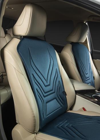 2 599 р. Накидка на сиденье (1 место Афины) ЛЮКС ст АЛЬБИОН Lord Autofashion   (мурена, строчка серо-голубая)  с доставкой в г. Майкоп. Увеличить фотографию 3