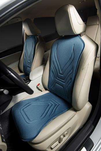 2 599 р. Накидка на сиденье (1 место Афины) ЛЮКС ст АЛЬБИОН Lord Autofashion   (мурена, строчка серо-голубая)  с доставкой в г. Майкоп. Увеличить фотографию 4