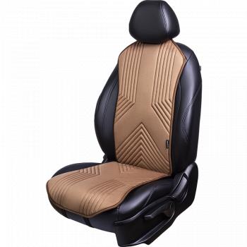 Накидка на сиденье (1 место Афины) ЛЮКС ст ВАН ВЭЙ Lord Autofashion  (бежевый, строчка коричневая)