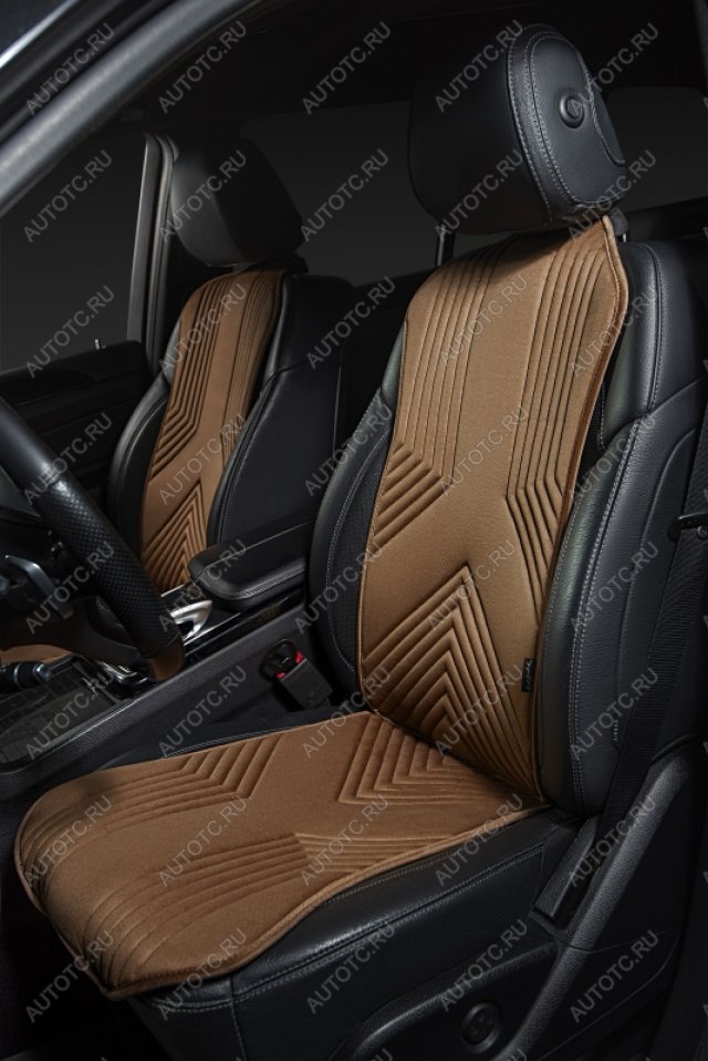 2 599 р. Накидка на сиденье (1 место Афины) ЛЮКС ст ВАН ВЭЙ Lord Autofashion   (коричневый, строчка коричневая)  с доставкой в г. Майкоп