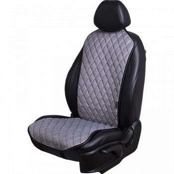  Накидка на сиденье (1 место Каир) ЛЮКС ст РОМБ Lord Autofashion  (светло-серый, строчка серая)