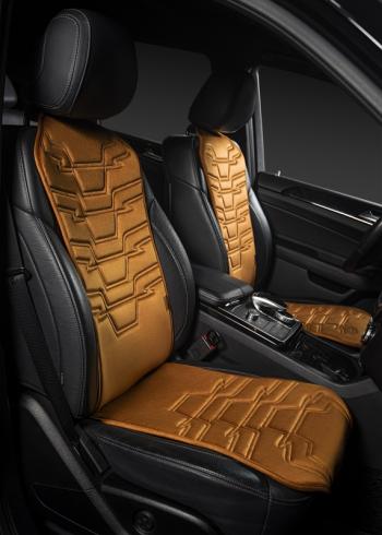 2 599 р. Накидка на сиденье (1 место Афины) ЛЮКС ст ФОРТ Lord Autofashion   (бронза, строчка светло-коричневая)  с доставкой в г. Майкоп. Увеличить фотографию 2