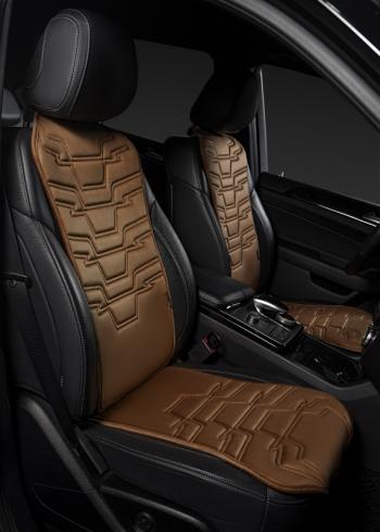 2 599 р. Накидка на сиденье (1 место Афины) ЛЮКС ст ФОРТ Lord Autofashion   (коричневый, строчка коричневая)  с доставкой в г. Майкоп. Увеличить фотографию 4