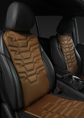 2 599 р. Накидка на сиденье (1 место Афины) ЛЮКС ст ФОРТ Lord Autofashion   (коричневый, строчка коричневая)  с доставкой в г. Майкоп. Увеличить фотографию 5