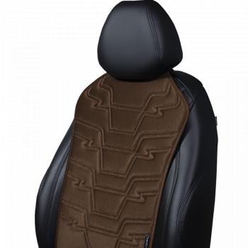 2 599 р. Накидка на сиденье (1 место Афины) ЛЮКС ст ФОРТ Lord Autofashion   (коричневый, строчка коричневая)  с доставкой в г. Майкоп. Увеличить фотографию 7