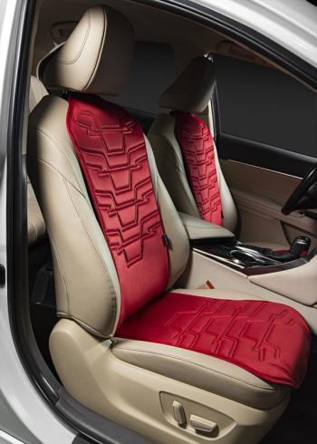 2 599 р. Накидка на сиденье (1 место Афины) ЛЮКС ст ФОРТ Lord Autofashion   (красный, строчка темно-красная)  с доставкой в г. Майкоп. Увеличить фотографию 5