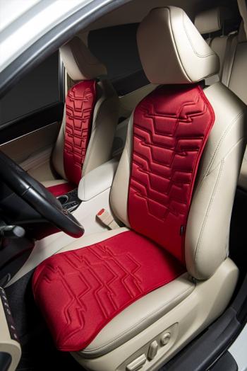 2 599 р. Накидка на сиденье (1 место Афины) ЛЮКС ст ФОРТ Lord Autofashion   (красный, строчка темно-красная)  с доставкой в г. Майкоп. Увеличить фотографию 7