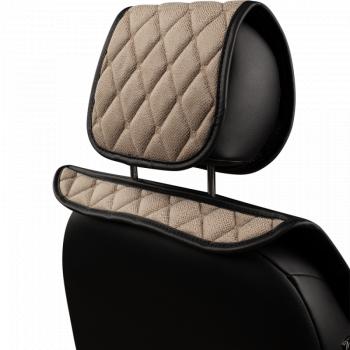 2 999 р. Накидка на сиденье (2 места Каир) ТЕЙЛОР ст БАЙРОН Lord Autofashion   (бежевый, строчка бежевая)  с доставкой в г. Майкоп. Увеличить фотографию 6