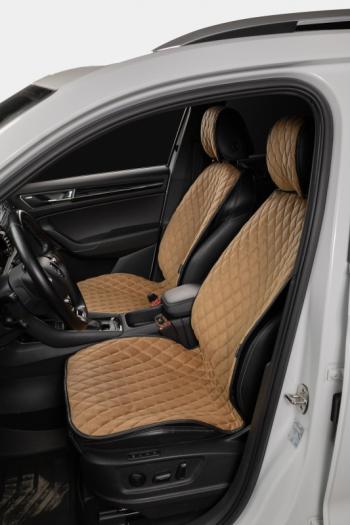 2 999 р. Накидка на сиденье (2 места Каир) ТЕЙЛОР ст БАЙРОН Lord Autofashion   (бронза, строчка бежевая)  с доставкой в г. Майкоп. Увеличить фотографию 3