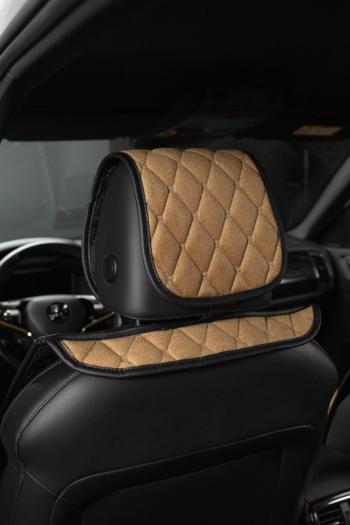 2 999 р. Накидка на сиденье (2 места Каир) ТЕЙЛОР ст БАЙРОН Lord Autofashion   (бронза, строчка бежевая)  с доставкой в г. Майкоп. Увеличить фотографию 5