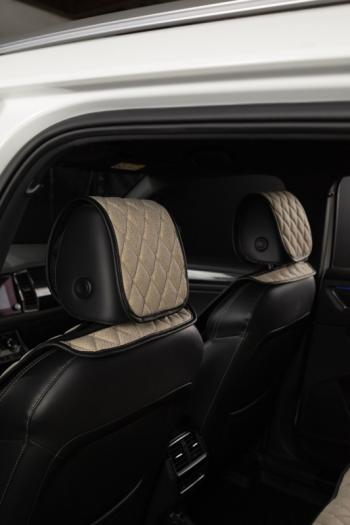 2 999 р. Накидка на сиденье (2 места Каир) ТЕЙЛОР ст БАЙРОН Lord Autofashion   (светло-бежевый, строчка бежевая)  с доставкой в г. Майкоп. Увеличить фотографию 4