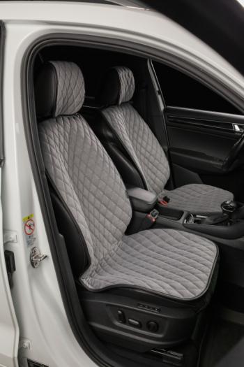 2 899 р. Накидка на сиденье (2 места Каир) ТЕЙЛОР ст БАЙРОН Lord Autofashion   (светло-серая, строчка серая)  с доставкой в г. Майкоп. Увеличить фотографию 4