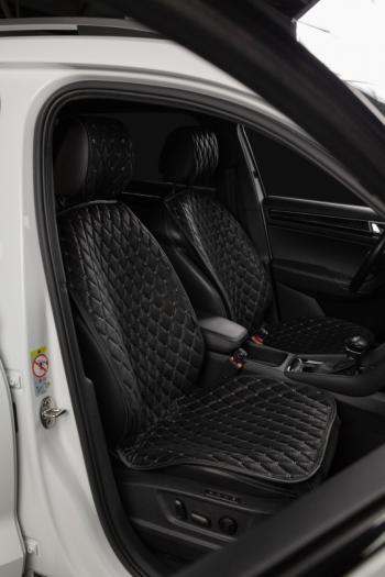 2 899 р. Накидка на сиденье (2 места Каир) ТЕЙЛОР ст БАЙРОН Lord Autofashion   (черный, строчка бежевая)  с доставкой в г. Майкоп. Увеличить фотографию 3