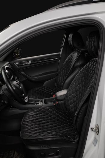 2 899 р. Накидка на сиденье (2 места Каир) ТЕЙЛОР ст БАЙРОН Lord Autofashion   (черный, строчка бежевая)  с доставкой в г. Майкоп. Увеличить фотографию 4
