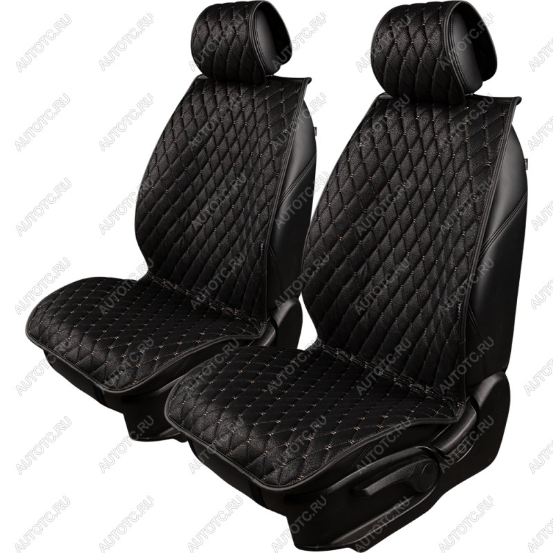 2 899 р. Накидка на сиденье (2 места Каир) ТЕЙЛОР ст БАЙРОН Lord Autofashion   (черный, строчка бежевая)  с доставкой в г. Майкоп