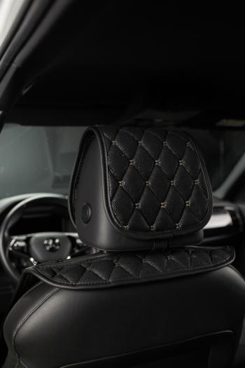 2 899 р. Накидка на сиденье (2 места Каир) ТЕЙЛОР ст БАЙРОН Lord Autofashion   (черный, строчка бежевая)  с доставкой в г. Майкоп. Увеличить фотографию 2