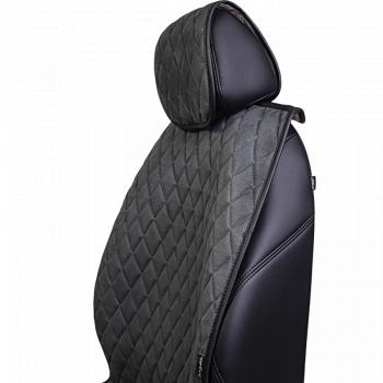 4 399 р. Накидка на сидение (5 мест Софа) ТЕЙЛОР ст РОМБ Lord Autofashion   (серый, строчка серая)  с доставкой в г. Майкоп. Увеличить фотографию 3