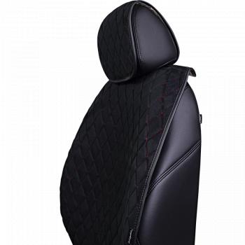 3 799 р. Накидка на сидение (5 мест Софа) ТЕЙЛОР ст РОМБ Lord Autofashion   (черный, строчка красная)  с доставкой в г. Майкоп. Увеличить фотографию 4