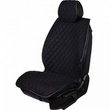 3 799 р. Накидка на сидение (5 мест Софа) ТЕЙЛОР ст РОМБ Lord Autofashion   (черный, строчка красная)  с доставкой в г. Майкоп. Увеличить фотографию 2