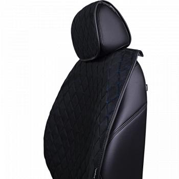 4 199 р. Накидка на сидение (5 мест Софа) ТЕЙЛОР ст РОМБ Lord Autofashion   (черный, строчка синяя)  с доставкой в г. Майкоп. Увеличить фотографию 4