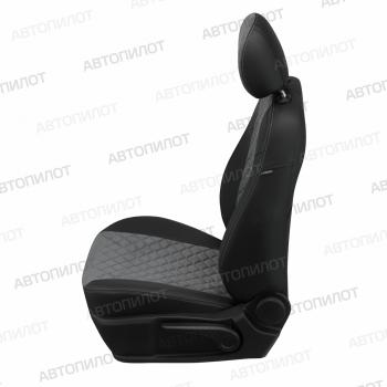 8 749 р. Чехлы на сиденья Алькантара ромб (к. TrendLine раздел. 40/60 + вырез под подлокот.+ надкрыльн. экокожа) Автопилот Volkswagen Passat B7 седан (2010-2015) (черный/серый)  с доставкой в г. Майкоп. Увеличить фотографию 5