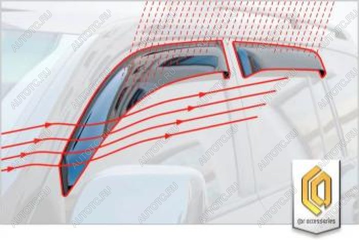 2 159 р. Дефлектора окон CA-Plastic Mitsubishi Lancer 10 CY седан дорестайлинг (2007-2010) (серия Шелкография золото)  с доставкой в г. Майкоп