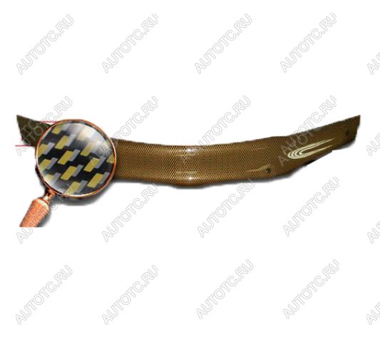2 169 р. Дефлектор капота на CA-Plastiс  INFINITI QX56  Z62 (2010-2013) (серия Шелкография карбон золото)  с доставкой в г. Майкоп