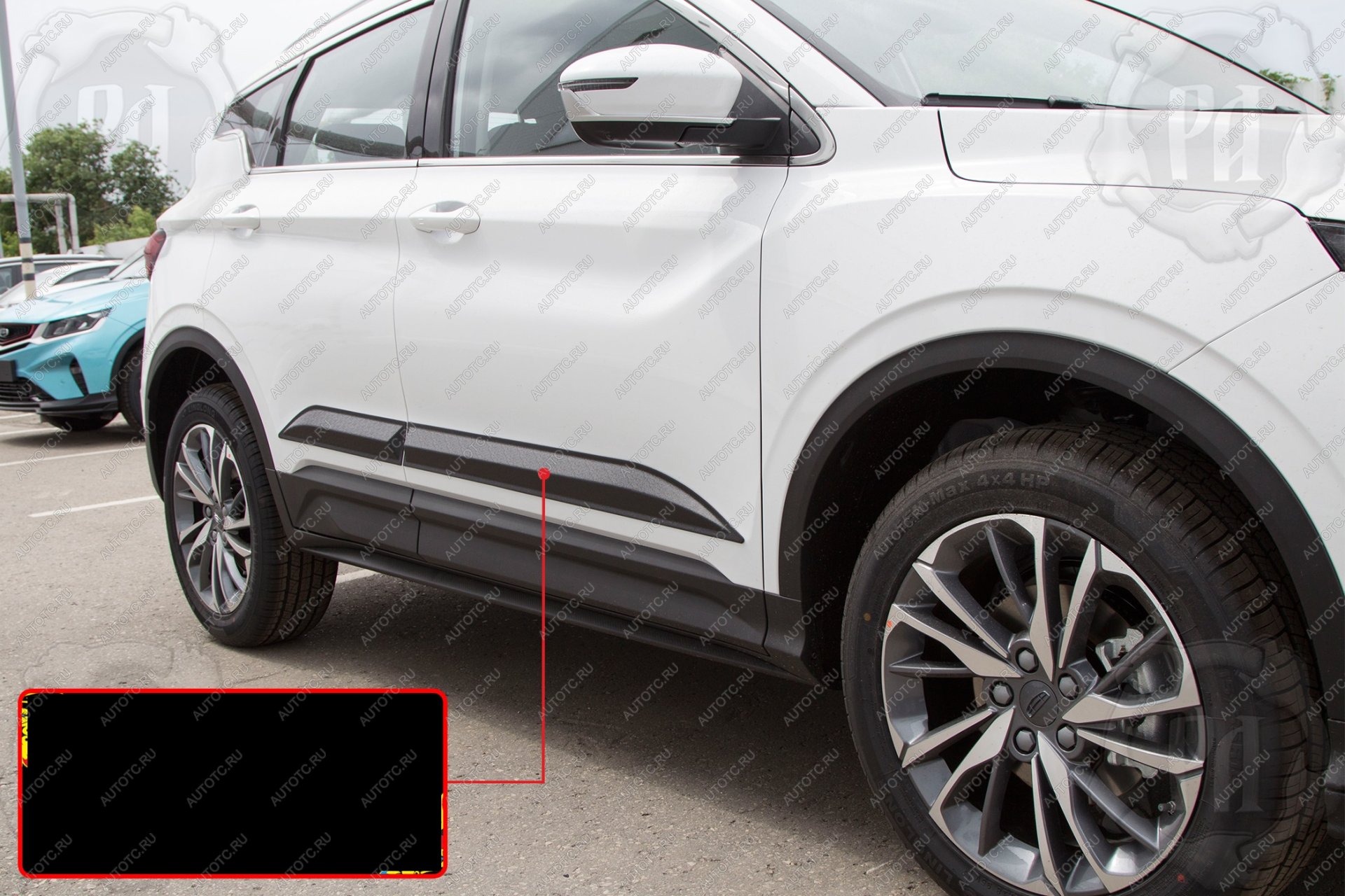 1 419 р. Молдинг двери передний левый Русская Артель Geely Coolray SX11 дорестайлинг (2018-2023) (глянец под покраску)  с доставкой в г. Майкоп
