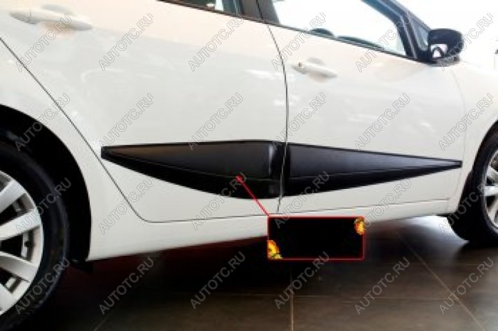 1 299 р. Передний левый молдинг на двери широкий Русская Артель KIA Cerato 3 YD дорестайлинг седан (2013-2016) (глянец под покраску)  с доставкой в г. Майкоп