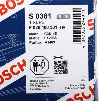 1 339 р. Фильтр воздушный BMW X5 (E70) BOSCH BOSCH f026400381  с доставкой в г. Майкоп. Увеличить фотографию 3