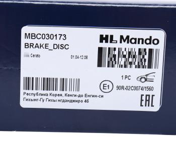 3 099 р. Диск тормозной KIA Cerato (04-09) передний (1шт.) MANDO MANDO mbc030173  с доставкой в г. Майкоп. Увеличить фотографию 6