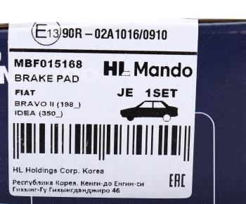 1 499 р. Колодки тормозные FIAT Albea передние (4шт.) MANDO MANDO mbf015168  с доставкой в г. Майкоп. Увеличить фотографию 6