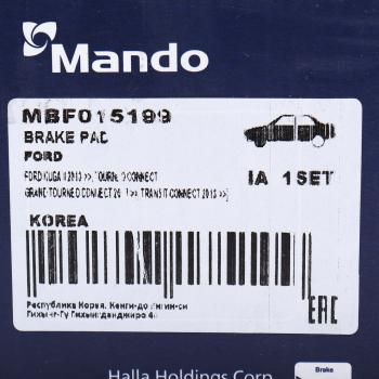 2 399 р. Колодки тормозные FORD Kuga (11-) передние (4шт.) MANDO MANDO mbf015199 MANDO mbf015199  с доставкой в г. Майкоп. Увеличить фотографию 6