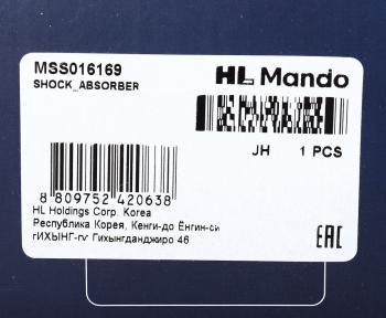 4 699 р. Амортизатор PEUGEOT 207 (06-) CITROEN C3 Picasso (09-) передний левый газовый MANDO MANDO mss016169 MANDO mss016169  с доставкой в г. Майкоп. Увеличить фотографию 3