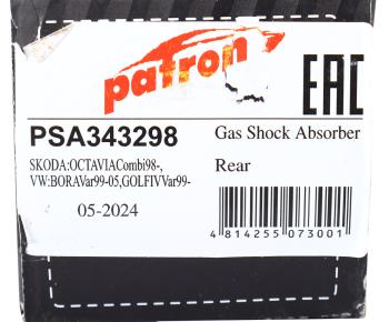 2 459 р. Амортизатор VW Golf (98-04) задний левыйправый PATRON PATRON psa343298  с доставкой в г. Майкоп. Увеличить фотографию 4