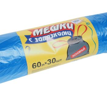 145 р. Мешок для мусора 60л 30шт. с завязками NO NAME 60х30  с доставкой в г. Майкоп. Увеличить фотографию 2
