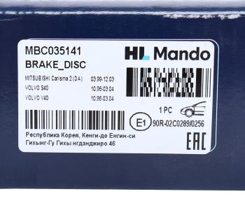 3 199 р. Диск тормозной VOLVO S40 (95-03),V40 (95-04) передний (1шт.) MANDO MANDO mbc035141 MANDO mbc035141  с доставкой в г. Майкоп. Увеличить фотографию 6