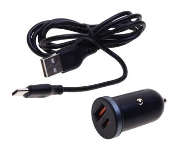 729 р. Устройство зарядное в прикуриватель 1USB + 1 Type C 12V XO XO cc56 black  с доставкой в г. Майкоп. Увеличить фотографию 1
