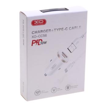 679 р. Устройство зарядное в прикуриватель 1USB + 1 Type C 12V XO XO cc56 white  с доставкой в г. Майкоп. Увеличить фотографию 3
