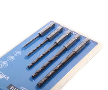 439 р. Набор сверл по металлу 2.0-6.0мм HSS (5шт.) 6-гранный хвостовик VERTEXTOOLS VERTEXTOOLS 0987-5  с доставкой в г. Майкоп. Увеличить фотографию 2
