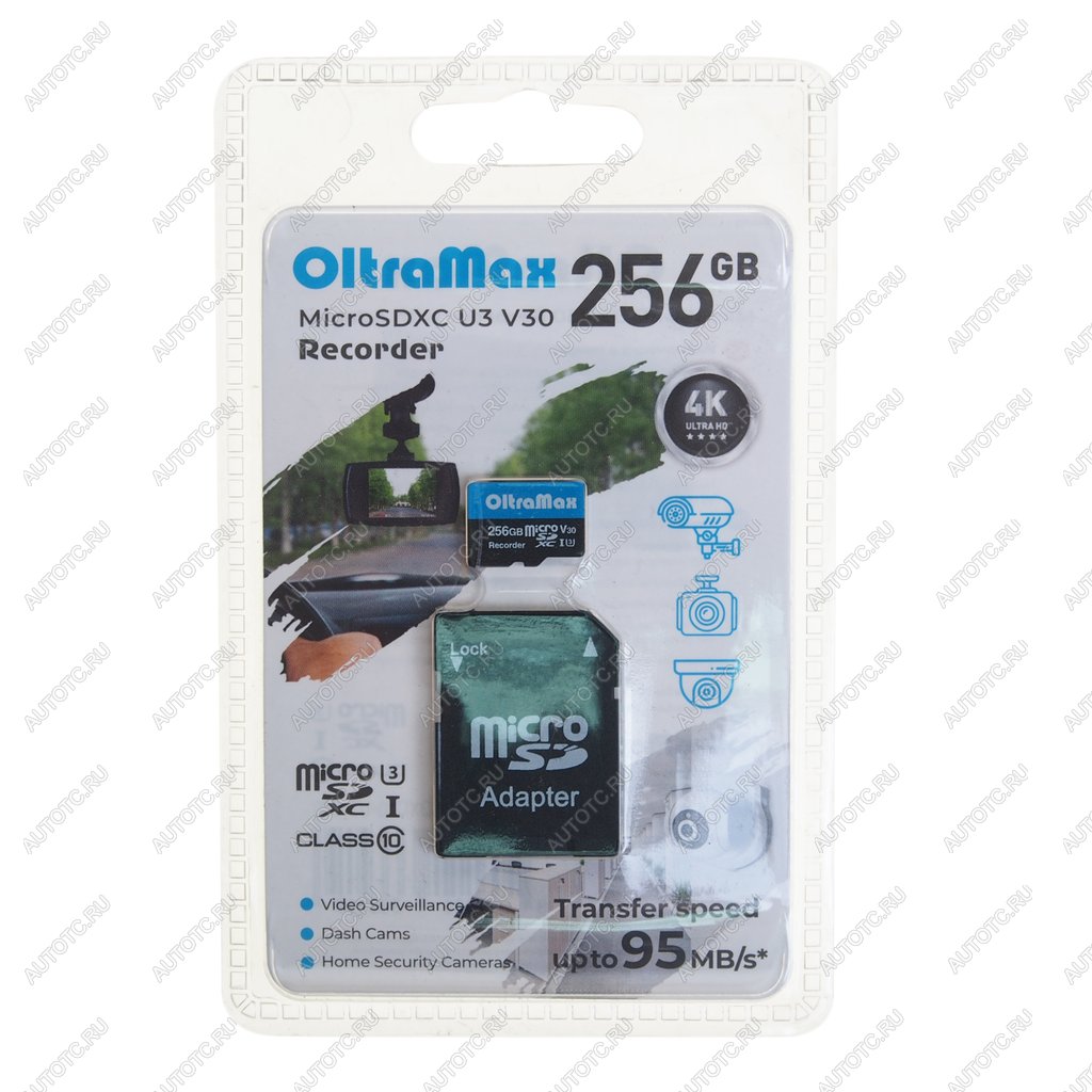 3 199 р. Карта памяти 256GB MicroSD class 10 + SD адаптер OLTRAMAX OLTRAMAX om256gcsdxc10-u3-v30  с доставкой в г. Майкоп