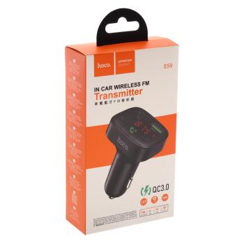 879 р. Устройство зарядное в прикуриватель с трансмиттером (bluetooth,hands free) HOCO HOCO e59 black  с доставкой в г. Майкоп. Увеличить фотографию 4