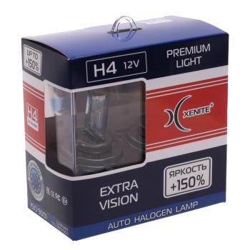 829 р. Лампа 12V H4 P43t +150% бокс (2шт.) XENITE XENITE 1007176  с доставкой в г. Майкоп. Увеличить фотографию 3