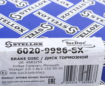 2 299 р. Диск тормозной DODGE Caravan (95-01) передний (1шт.) STELLOX STELLOX 6020-9986-sx  с доставкой в г. Майкоп. Увеличить фотографию 7
