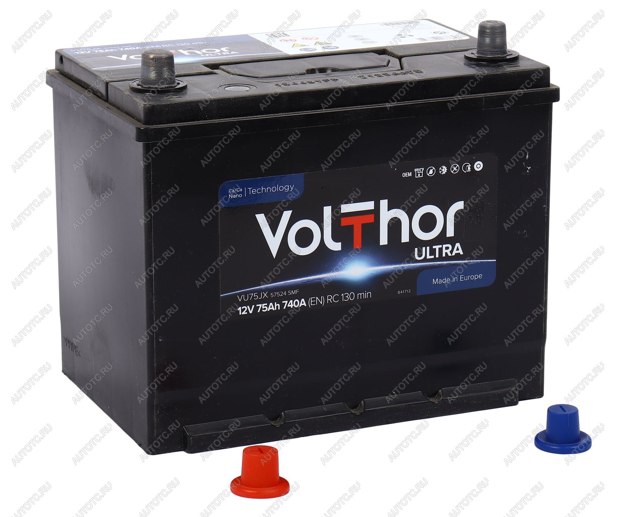 12 349 р. Аккумулятор VOLTHOR Ultra 75Ач VOLTHOR 6ст75(1) 57524 d26  с доставкой в г. Майкоп