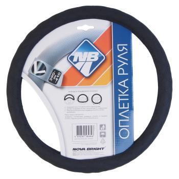 439 р. Оплетка руля (L) 39-41см черная экокожа NOVA BRIGHT NOVA BRIGHT 47679  с доставкой в г. Майкоп. Увеличить фотографию 1