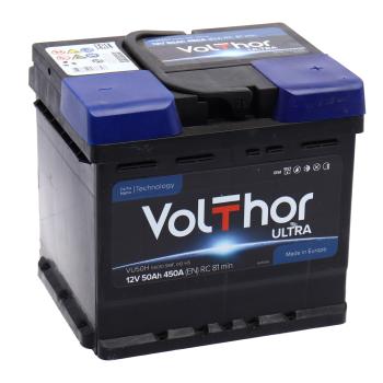 8 499 р. Аккумулятор VOLTHOR Ultra 50Ач обратная полярность VOLTHOR 6ст50(0) 55010  с доставкой в г. Майкоп. Увеличить фотографию 1