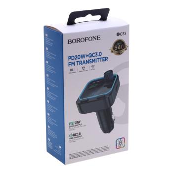 699 р. Устройство зарядное в прикуриватель с трансмиттером (bluetooth,hands free) черное BOROFONE BOROFONE bc53  с доставкой в г. Майкоп. Увеличить фотографию 4