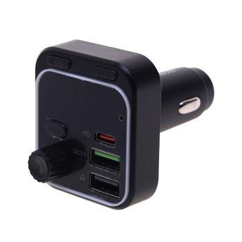 699 р. Устройство зарядное в прикуриватель с трансмиттером (bluetooth,hands free) черное BOROFONE BOROFONE bc53  с доставкой в г. Майкоп. Увеличить фотографию 1